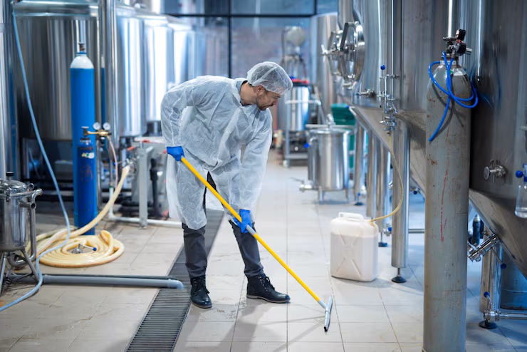 Steam cleaning factories and industrial premises