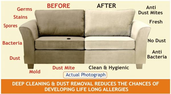 Upholstery cleaning services - before and after cleaning photos 2 Upholstery Cleaning Services