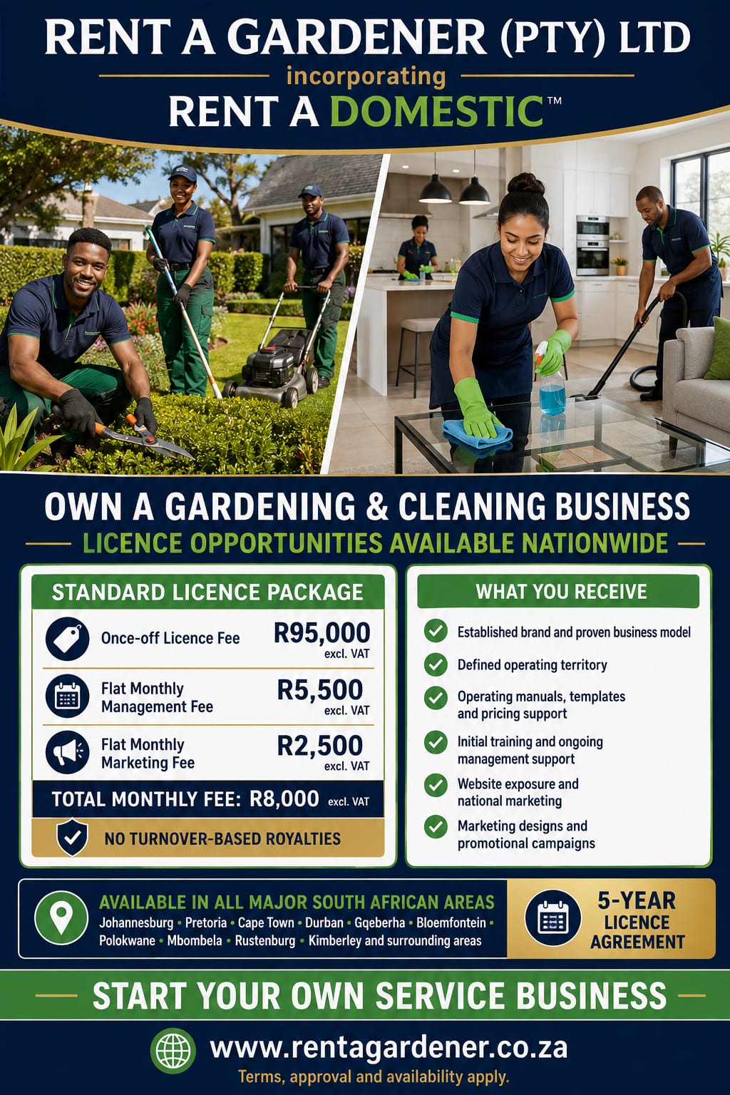 Own a Gardening & Cleaning Business by Rent A Gardener in Gauteng